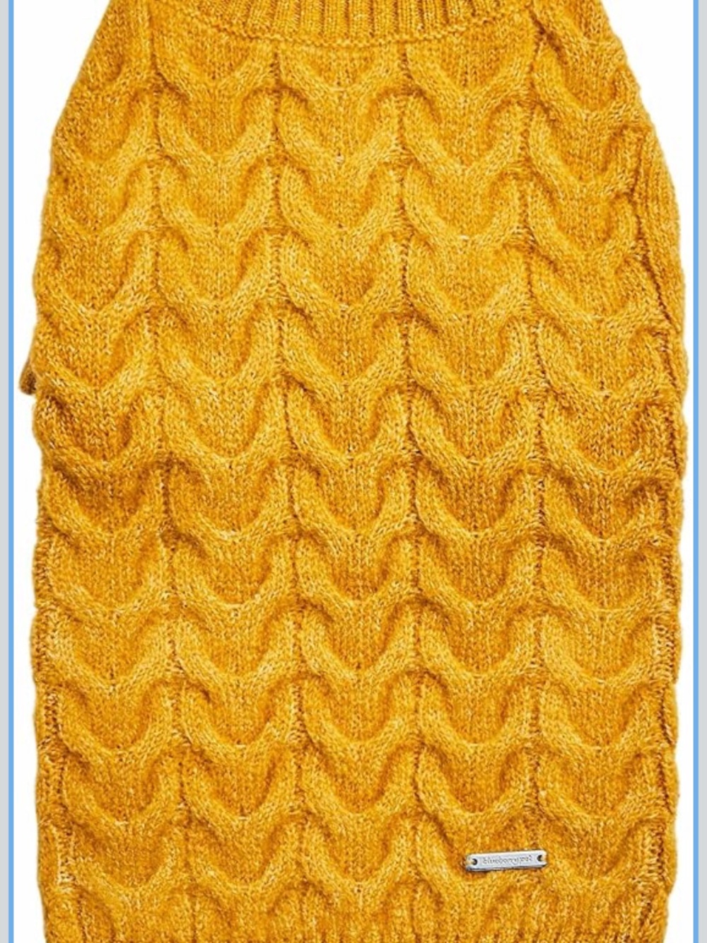Mustard Cable Knit dog size 18”medium